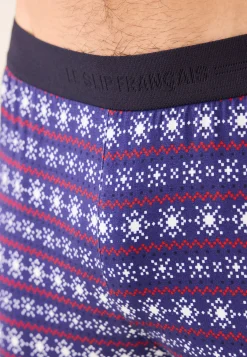 Le slip français Collection Cadeaux|Bas De Pyjamas<Bas de pyjama en coton-Manu Flocon Bleu