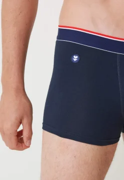 Le slip français Boxers|Boxers<Boxer court en coton brodé 2 Etoiles-Marius 2 Etoiles Bleu