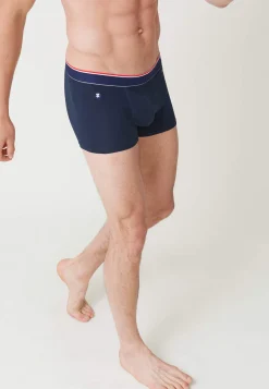 Le slip français Boxers|Boxers<Boxer court en coton brodé 2 Etoiles-Marius 2 Etoiles Bleu