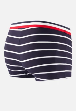 Le slip français Boxers De Bain<Boxer de bain en polyamide-Triton Marinière Marine Bleu