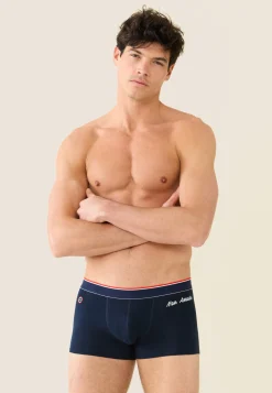 Le slip français Boxers|Boxers<Boxer en coton brodé-Marius Amour Bleu