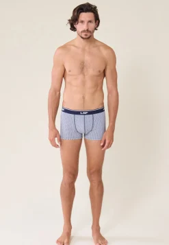 Le slip français Boxers|Boxers<Boxer en coton-Marius Chevron Poussière Bleu