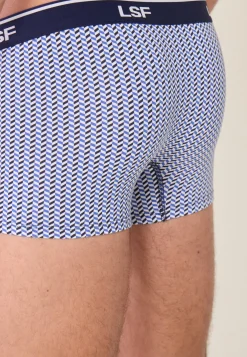 Le slip français Boxers|Boxers<Boxer en coton-Marius Chevron Poussière Bleu