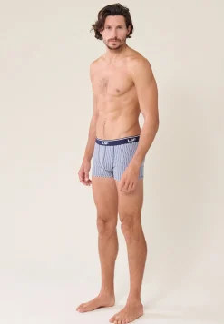 Le slip français Boxers|Boxers<Boxer en coton-Marius Chevron Poussière Bleu