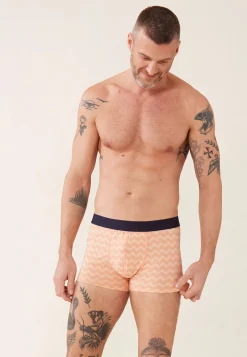 Le slip français Boxers|Boxers<Boxer en coton-Marius Chevron Zig Zag Tango Abricot Orange