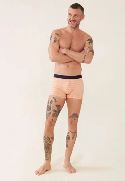 Le slip français Boxers|Boxers<Boxer en coton-Marius Chevron Zig Zag Tango Abricot Orange