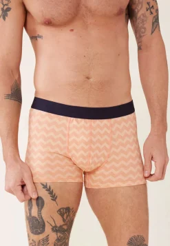 Le slip français Boxers|Boxers<Boxer en coton-Marius Chevron Zig Zag Tango Abricot Orange