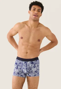 Le slip français Boxers|Boxers<Boxer en coton-Marius Imprimé Sylve Acier Bleu