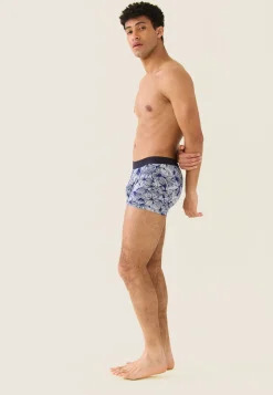 Le slip français Boxers|Boxers<Boxer en coton-Marius Imprimé Sylve Acier Bleu