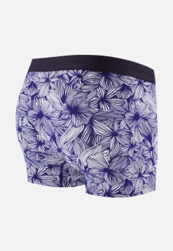 Le slip français Boxers|Boxers<Boxer en coton-Marius Imprimé Sylve Acier Bleu