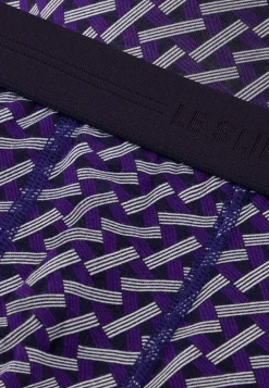 Le slip français Boxers|Boxers<Boxer en coton-Marius Imprimé Diagonale Marine Velours Blanc