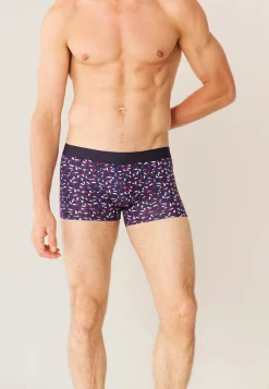 Le slip français Boxers|Boxers<Boxer en coton-Marius Imprimé Gavotte Marine Indigo Bleu