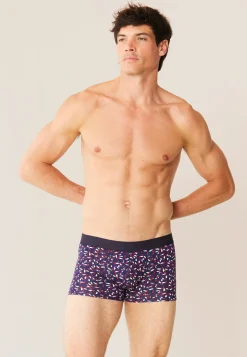 Le slip français Boxers|Boxers<Boxer en coton-Marius Imprimé Gavotte Marine Indigo Bleu
