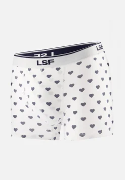 Le slip français Boxers|Boxers<Boxer en coton-Marius Petit Coeur Marine Blanc