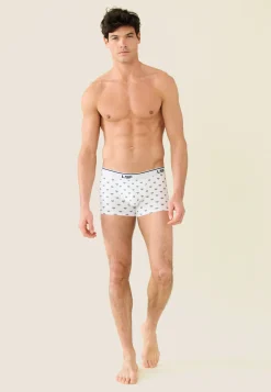 Le slip français Boxers|Boxers<Boxer en coton-Marius Petit Coeur Marine Blanc