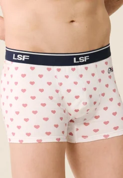 Le slip français Boxers|Boxers<Boxer en coton-Marius Petit Cœur Rouge Brodé Grimpeur Blanc
