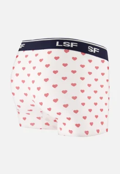 Le slip français Boxers|Boxers<Boxer en coton-Marius Petit Cœur Rouge Brodé Grimpeur Blanc