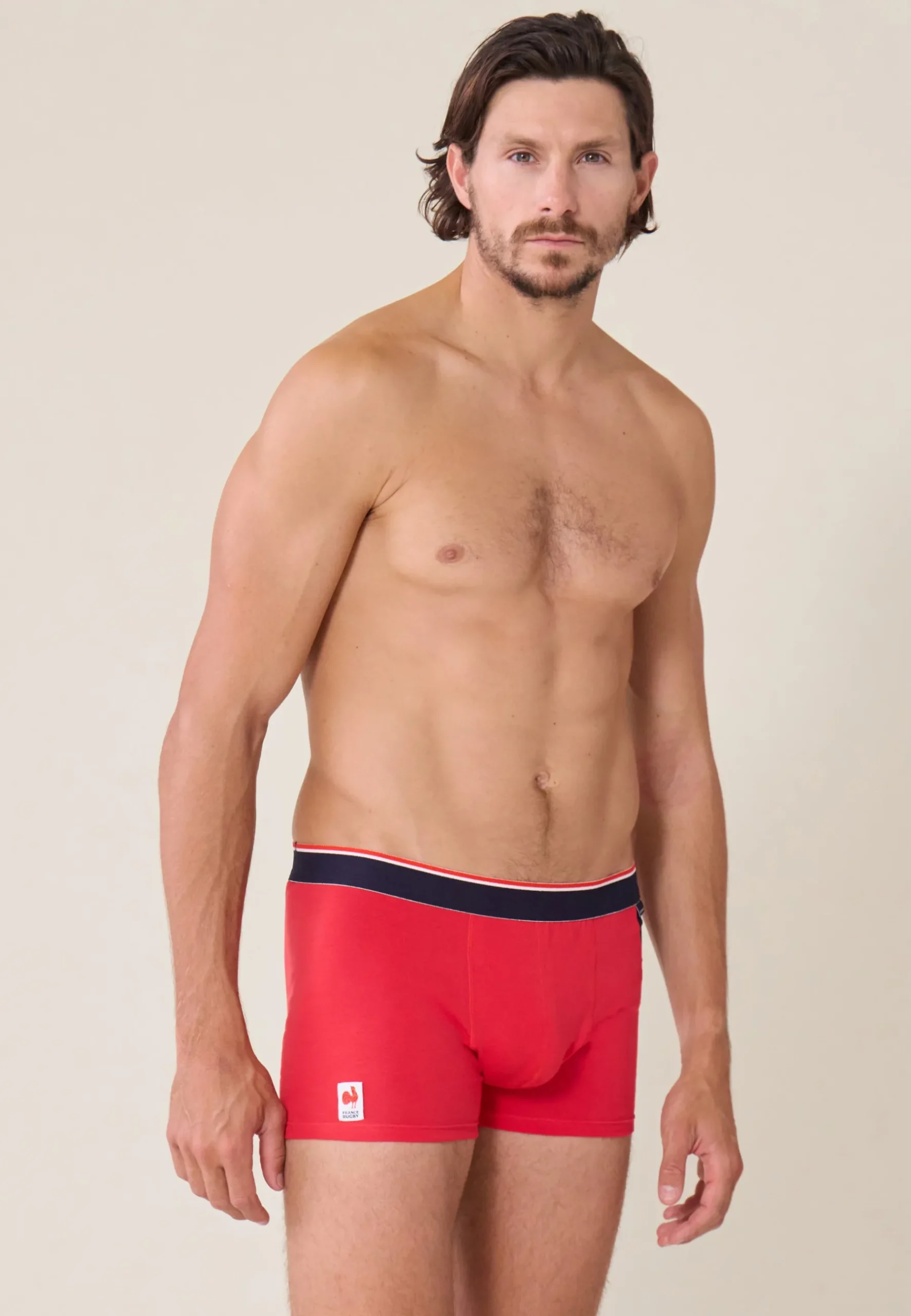 Le slip français Sous-Vêtements De Sports|Boxers<Boxer en coton-Marius /Bleu Marine XV de France Rouge