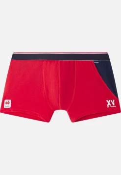 Le slip français Sous-Vêtements De Sports|Boxers<Boxer en coton-Marius /Bleu Marine XV de France Rouge