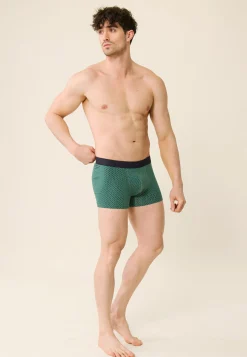 Le slip français Boxers|Boxers<Boxer en coton-Marius Zig Zag Sapin Vert