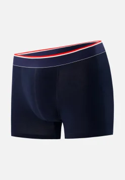 Le slip français Broderie 🪡|Boxers<Boxer long en coton-Michel Marine Bleu