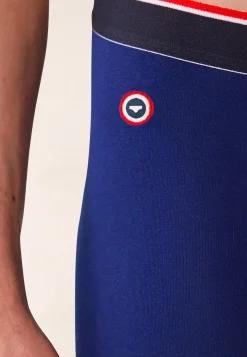Le slip français Broderie 🪡|Boxers<Boxer long en coton-Michel Indigo Bleu