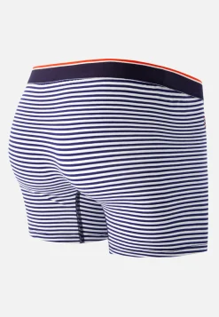 Le slip français Boxers|Boxers<Boxer long en coton-Michel Marinière Bleu