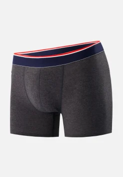 Le slip français Broderie 🪡|Boxers<Boxer long en coton-Michel Anthracite Gris