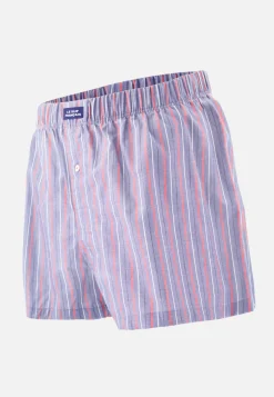 Le slip français Caleçons|Caleçons<Caleçon en coton-Jacques Rayures Tricolores Bleu