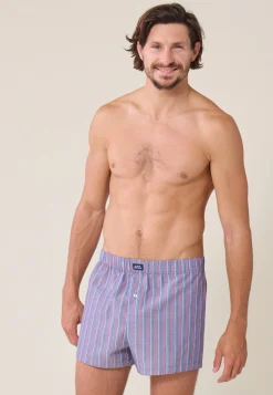 Le slip français Caleçons|Caleçons<Caleçon en coton-Jacques Rayures Tricolores Bleu