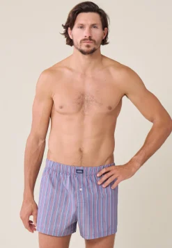 Le slip français Caleçons|Caleçons<Caleçon en coton-Jacques Rayures Tricolores Bleu