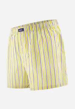 Le slip français Caleçons|Caleçons<Caleçon en coton-Jacques Rayure Matelas Cire Velours Jaune