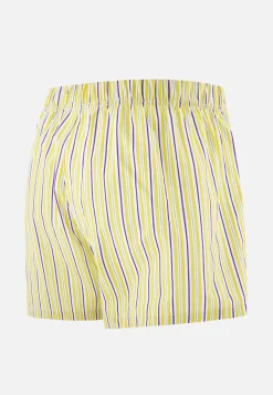 Le slip français Caleçons|Caleçons<Caleçon en coton-Jacques Rayure Matelas Cire Velours Jaune
