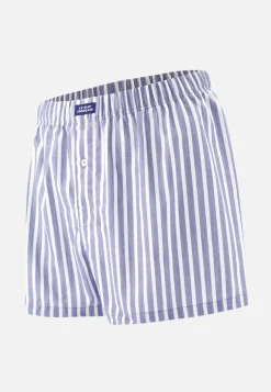 Le slip français Caleçons|Caleçons<Caleçon en coton-Jacques Sens Bleu Gris Blanc