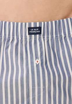 Le slip français Caleçons|Caleçons<Caleçon en coton-Jacques Sens Bleu Gris Blanc