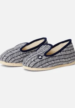 Le slip français Chaussons|Chaussons<Charentaises chevron 2-Chaussons d'intérieur en laine Blanc