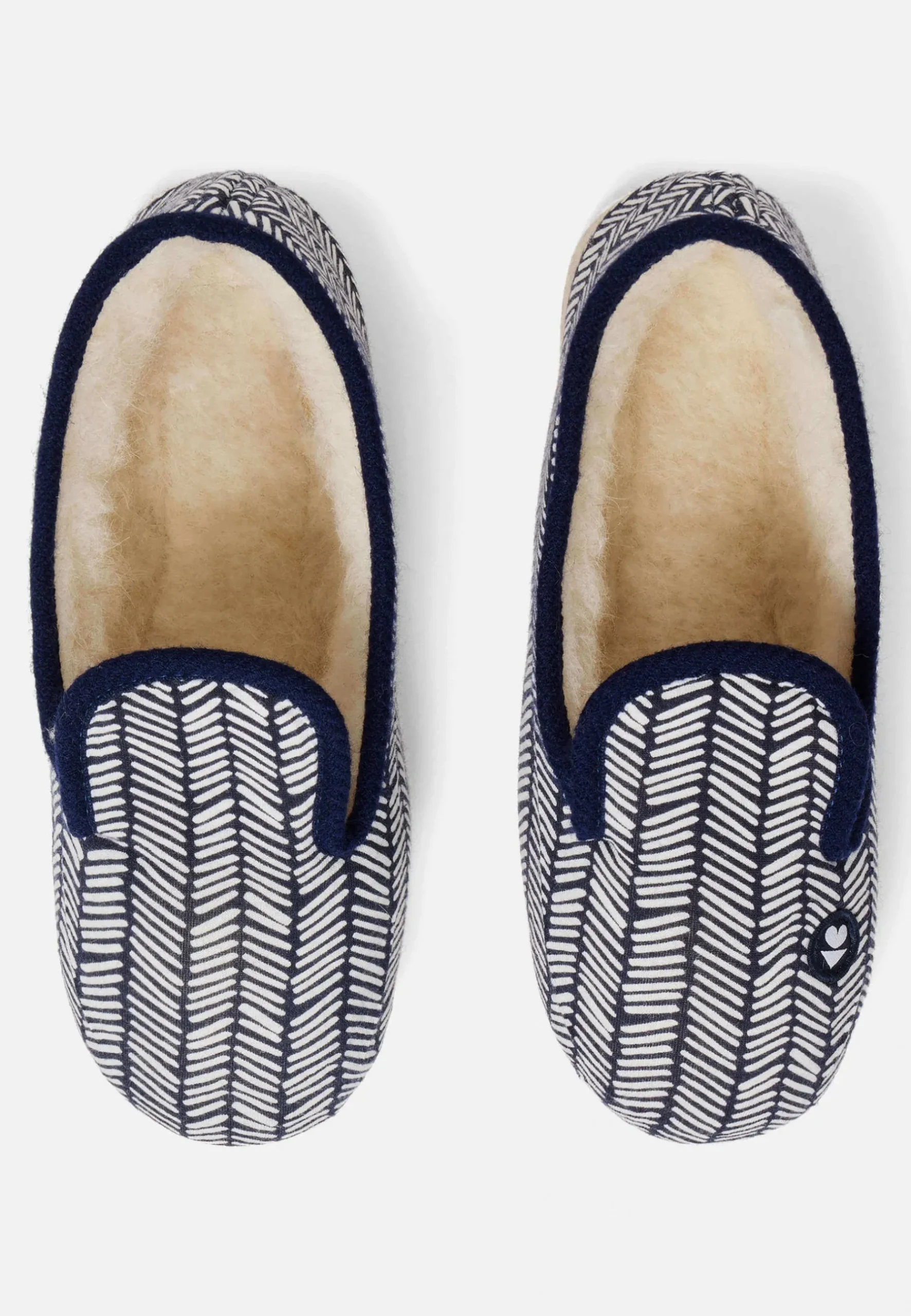 Le slip français Chaussons|Chaussons<Charentaises chevron 2-Chaussons d'intérieur en laine Blanc