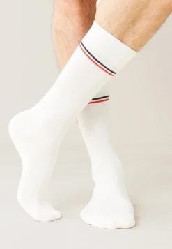 Le slip français Chaussettes En Coton|Chaussettes En Coton<Chaussettes mi-hautes en coton-Lucas Drapeau Blanc