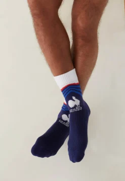 Le slip français Chaussettes De Sport|Chaussettes De Sport<Chaussettes mi-hautes en coton-Wilfried Marine XV de France Bleu