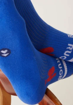 Le slip français Chaussettes De Sport|Chaussettes De Sport<Chaussettes mi-hautes en coton-Wilfried Indigo XV de France Bleu
