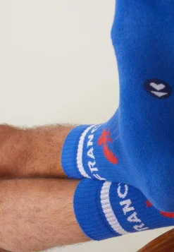 Le slip français Chaussettes De Sport|Chaussettes De Sport<Chaussettes mi-hautes en coton-Wilfried Indigo XV de France Bleu