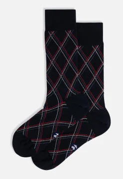Le slip français Collection Cadeaux|Chaussettes En Coton<Chaussettes mi-hautes en coton-Lucas Tartan Marine Bleu