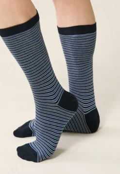 Le slip français Chaussettes En Coton|Chaussettes En Coton<Chaussettes mi-hautes en coton-Lucas Rayure Tempête