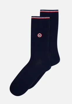 Le slip français Broderie 🪡|Chaussettes En Fil D'Ecosse<Chaussettes mi-hautes en fil d'Ecosse-Nessy Marine Bleu