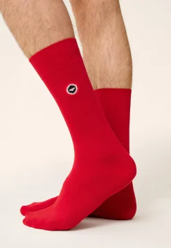 Le slip français Chaussettes En Coton|Chaussettes En Coton<Chaussettes mi-hautes mixtes en coton-Lucas Cerise Rouge