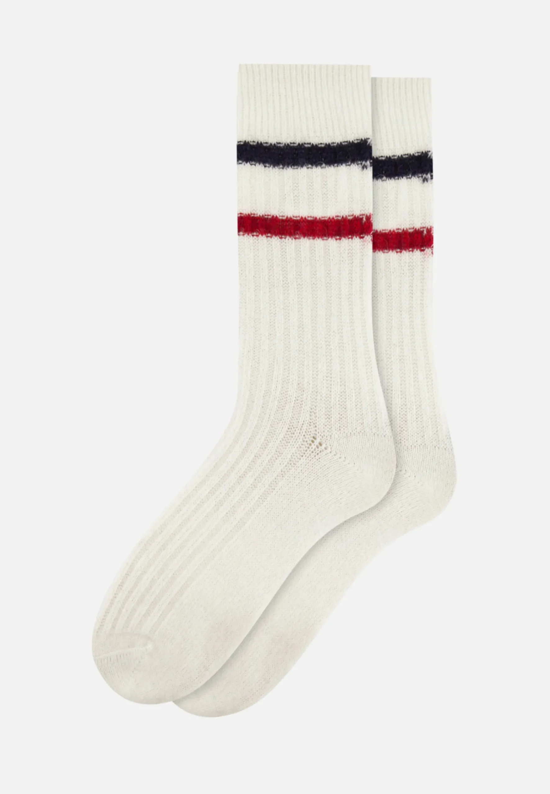 Le slip français Chaussettes En Laine|Chaussettes En Laine<Chaussettes mi-hautes-Andy Marine LSF Rouge Cerise Blanc