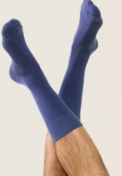 Le slip français Chaussettes En Coton|Chaussettes En Coton<Chaussettes mi-hautes-Lucas Uni Acier Bleu