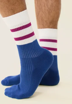 Le slip français Chaussettes De Sport|Chaussettes De Sport<Chaussettes mi-hautes-Wilfried Bloc Acier Betterave Blanc