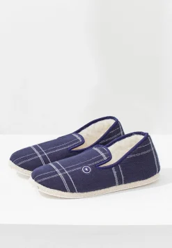 Le slip français Chaussons|Charentaises<Chaussons d'intérieur en laine-Charentaises Carré Bleu