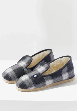 Le slip français Chaussons|Chaussons<Chaussons d'intérieur en laine-Pantoufles Tartan Gris